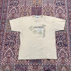 VTG 90s 00s Princess Cruises Alaska Wildlife Graphic T-Shirt L Tan Souvenir